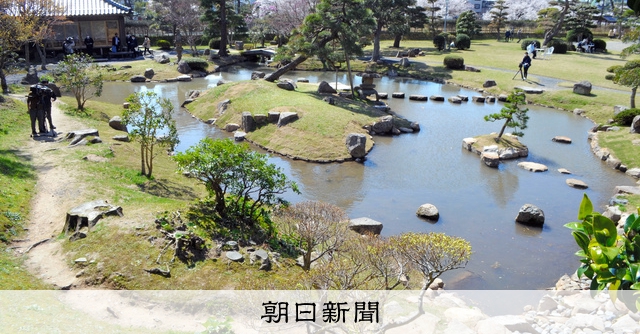 江戸末期の美、再び 国史跡「仁風閣」の庭園修理が完了 [鳥取県]：朝日新聞