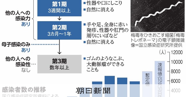 増える「偽装の達人」 梅毒感染者が1万人超 いくらで完治できる？：朝日新聞