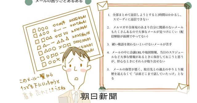 毎日大量のメール、さばくのが苦手 「鮮度が命」5分以内に返信を：朝日新聞