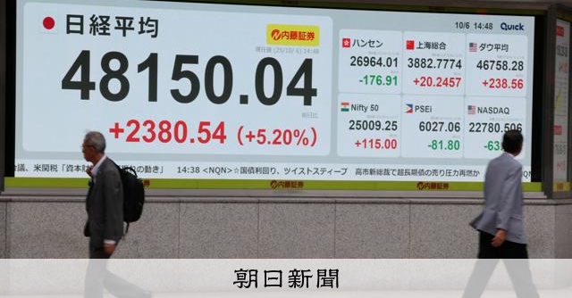 株高、円安、債券安の高市トレード 日本版「ショック」ゼロではない