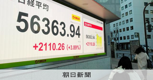 日経平均株価、終値2110円高の5万6363円 上昇幅は歴代5位 [衆院選