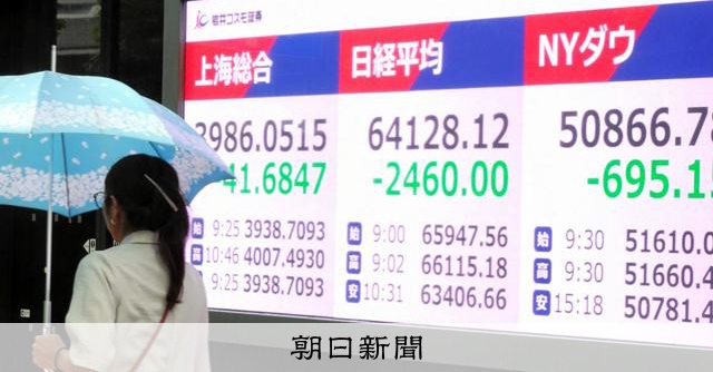 日経平均が一時3100円安　米国の利上げモードでAIバブル変調？