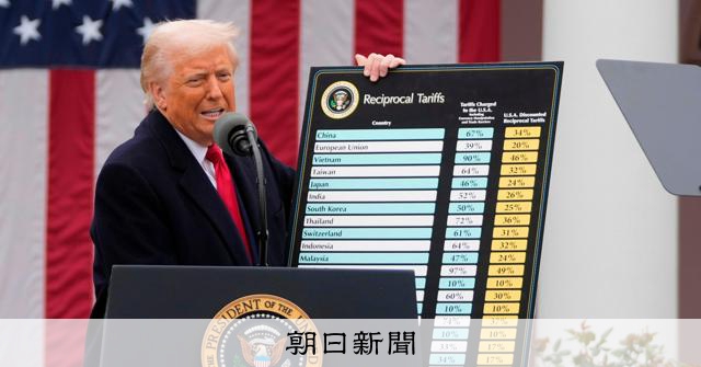 トランプ政権、新たな関税を24日から発動 日本には12.5%:朝日新聞